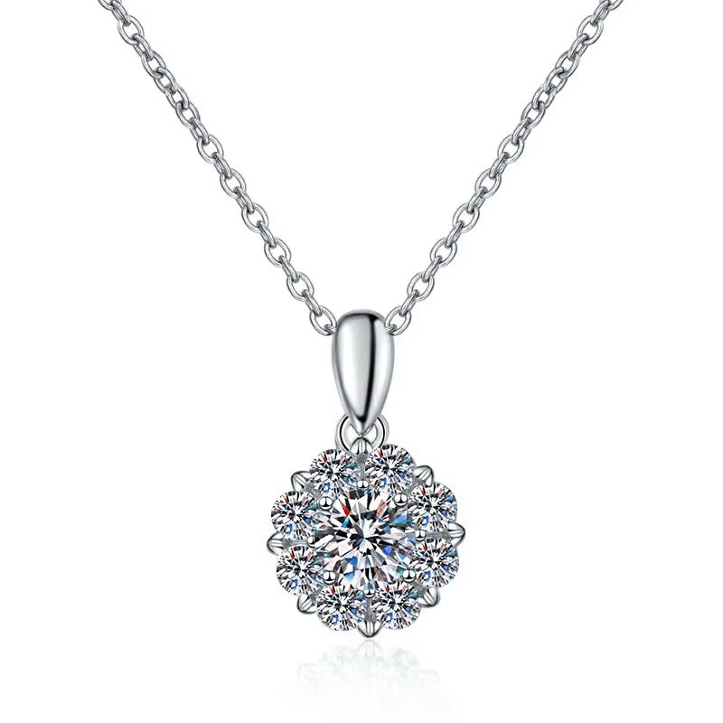 Dây Chuyền ESME ESHK063 Kim Cương Đá Moissanite Bạc 925 Xi Kim 5 lớp