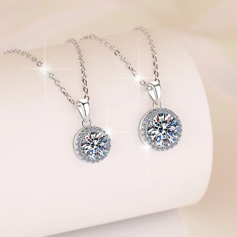 Dây Chuyền ESME ESHK060 Kim Cương Đá Moissanite Bạc 925 Xi Kim 5 lớp