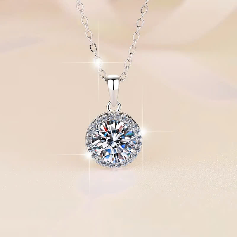 Dây Chuyền ESME ESHK060 Kim Cương Đá Moissanite Bạc 925 Xi Kim 5 lớp