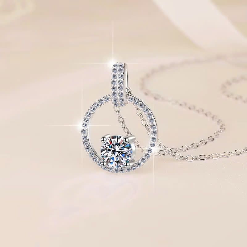 Dây Chuyền ESME ESHK059 Kim Cương Đá Moissanite Bạc 925 Xi Kim 5 lớp