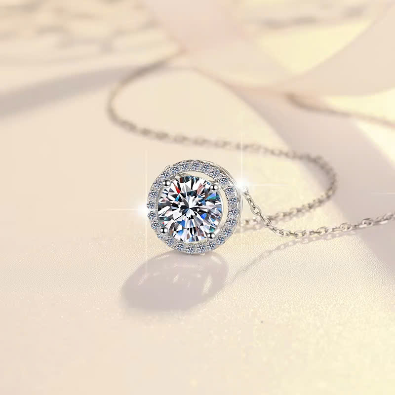 Dây Chuyền ESME ESHK051 Kim Cương Đá Moissanite Bạc 925 Xi Kim 5 lớp