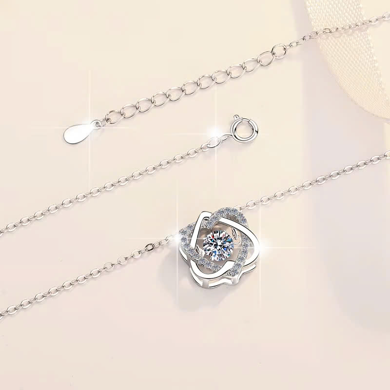 Dây Chuyền ESME ESHK047 Kim Cương Đá Moissanite Bạc 925 Xi Kim 5 lớp