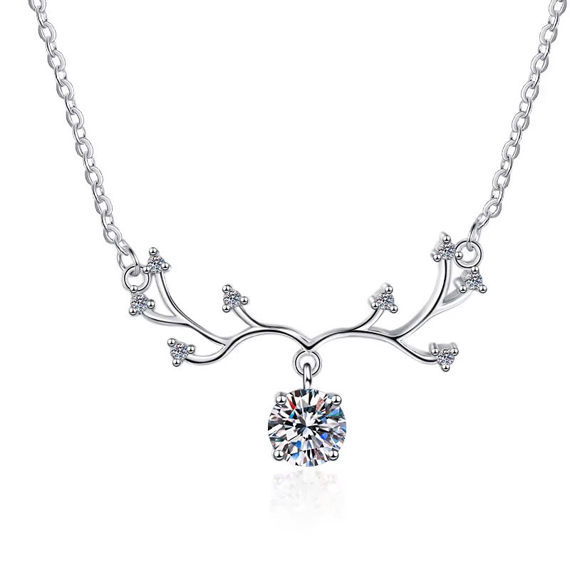 Dây Chuyền ESME ESHK042 Kim Cương Đá Moissanite Bạc 925 Xi Kim 5 lớp