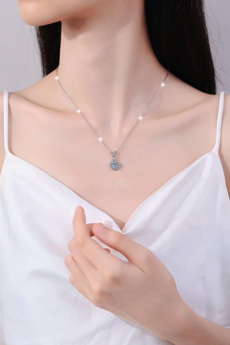 Dây Chuyền ESME ESHK035 Kim Cương Đá Moissanite Bạc 925 Xi Kim 5 lớp