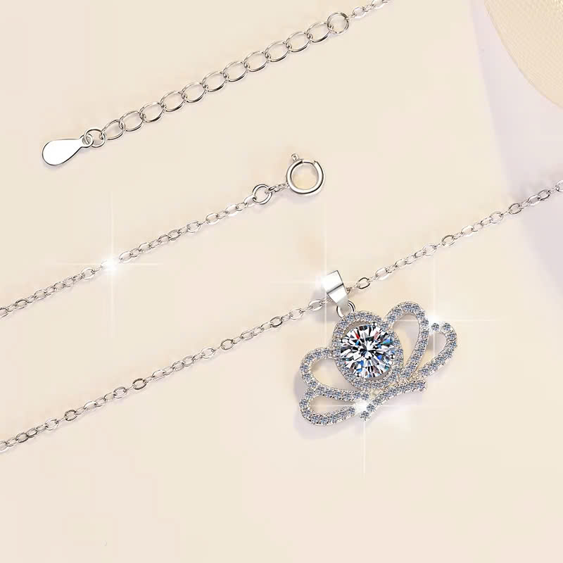 Dây Chuyền ESME ESHK039 Kim Cương Đá Moissanite Bạc 925 Xi Kim 5 lớp