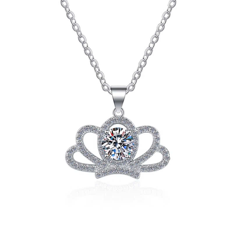 Dây Chuyền ESME ESHK039 Kim Cương Đá Moissanite Bạc 925 Xi Kim 5 lớp