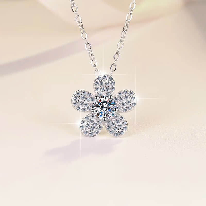 Dây Chuyền ESME ESHK038 Kim Cương Đá Moissanite Bạc 925 Xi Kim 5 lớp