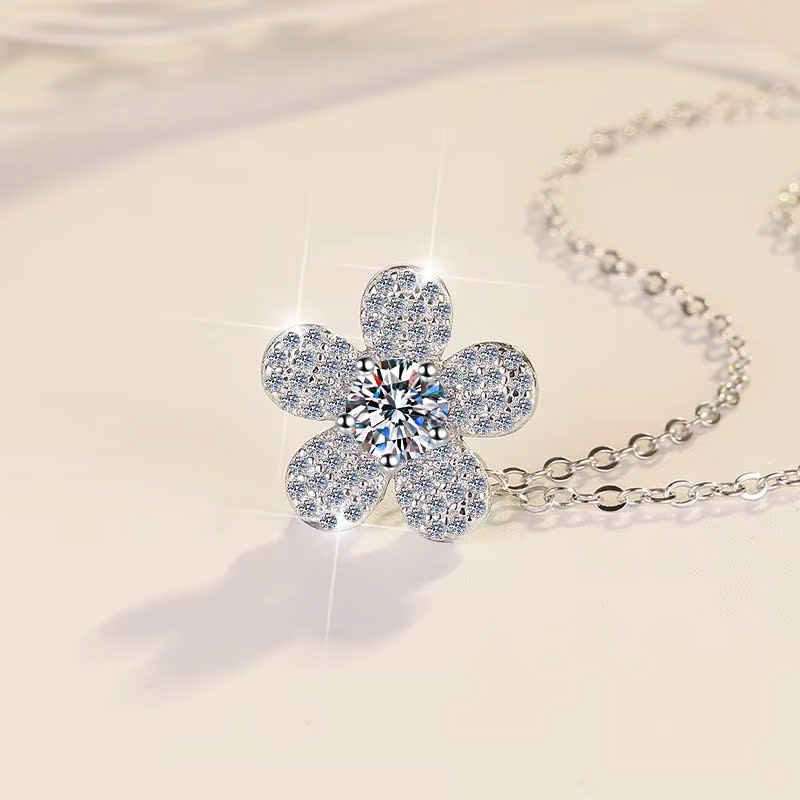 Dây Chuyền ESME ESHK038 Kim Cương Đá Moissanite Bạc 925 Xi Kim 5 lớp