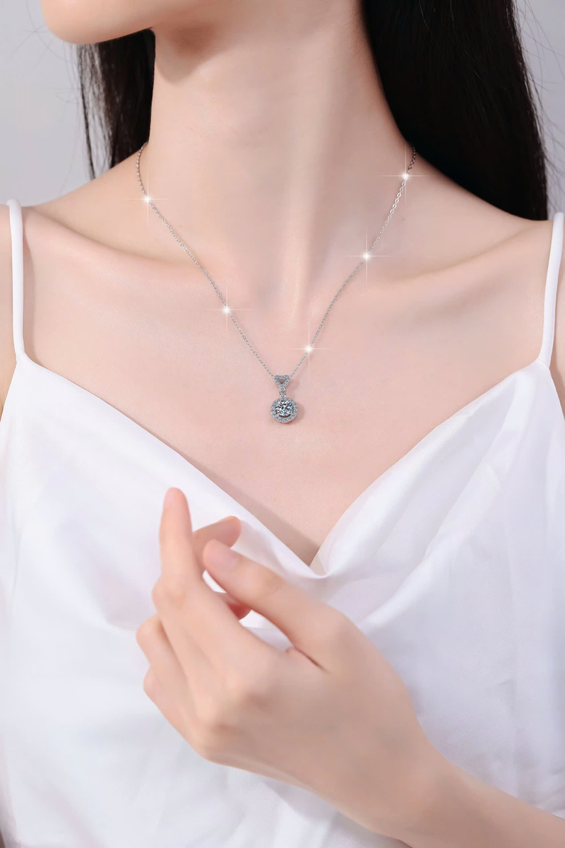 Dây Chuyền ESME ESHK030 Kim Cương Đá Moissanite Bạc 925 Xi Kim 5 lớp