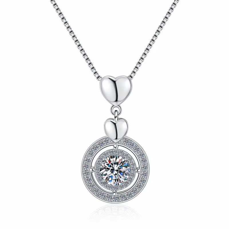 Dây Chuyền ESME ESHK028 Kim Cương Đá Moissanite Bạc 925 Xi Kim 5 lớp
