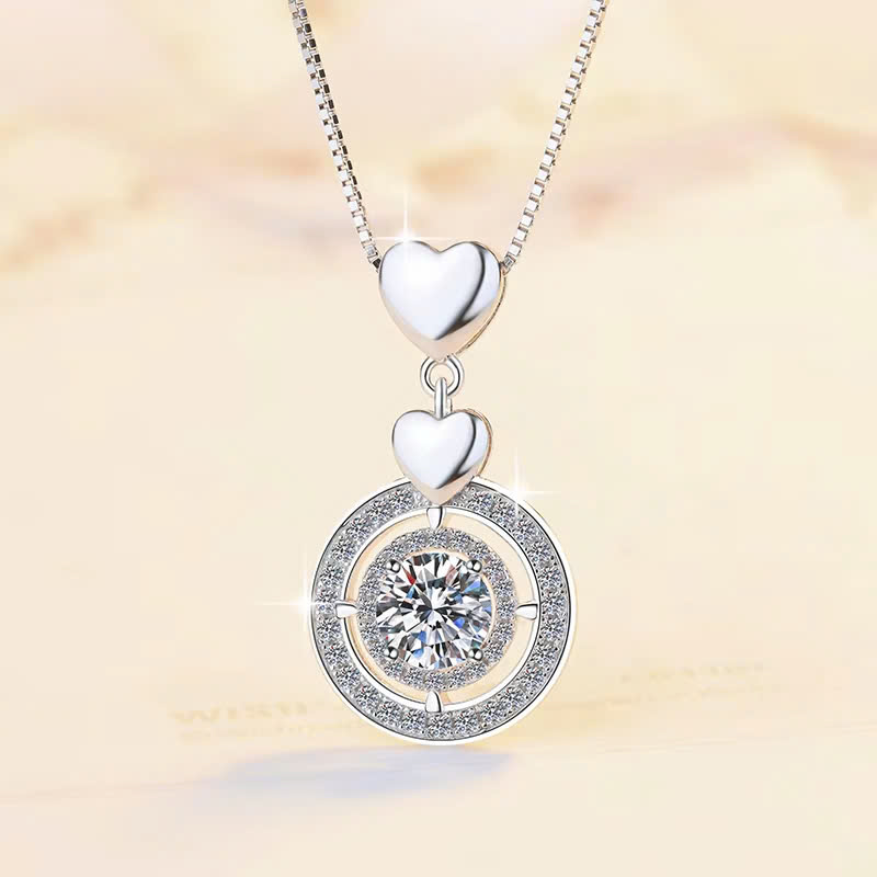 Dây Chuyền ESME ESHK028 Kim Cương Đá Moissanite Bạc 925 Xi Kim 5 lớp