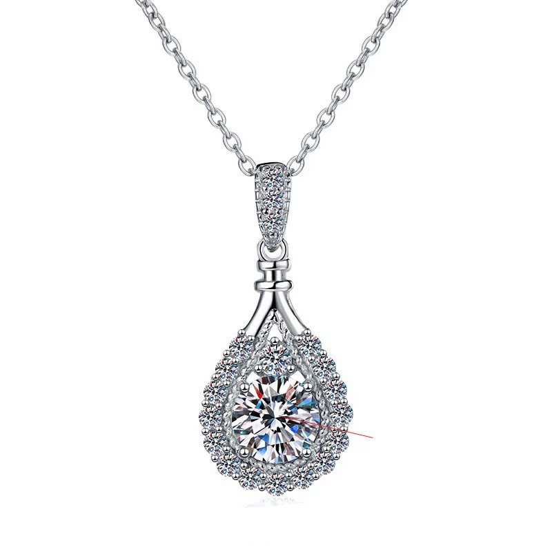 Dây Chuyền ESME ESHK026 Kim Cương Đá Moissanite Bạc 925 Xi Kim 5 lớp
