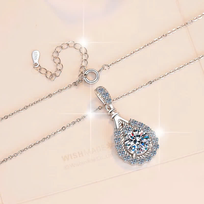 Dây Chuyền ESME ESHK026 Kim Cương Đá Moissanite Bạc 925 Xi Kim 5 lớp
