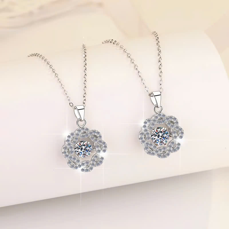 Dây Chuyền ESME ESHK017 Kim Cương Đá Moissanite Bạc 925 Xi Kim 5 lớp