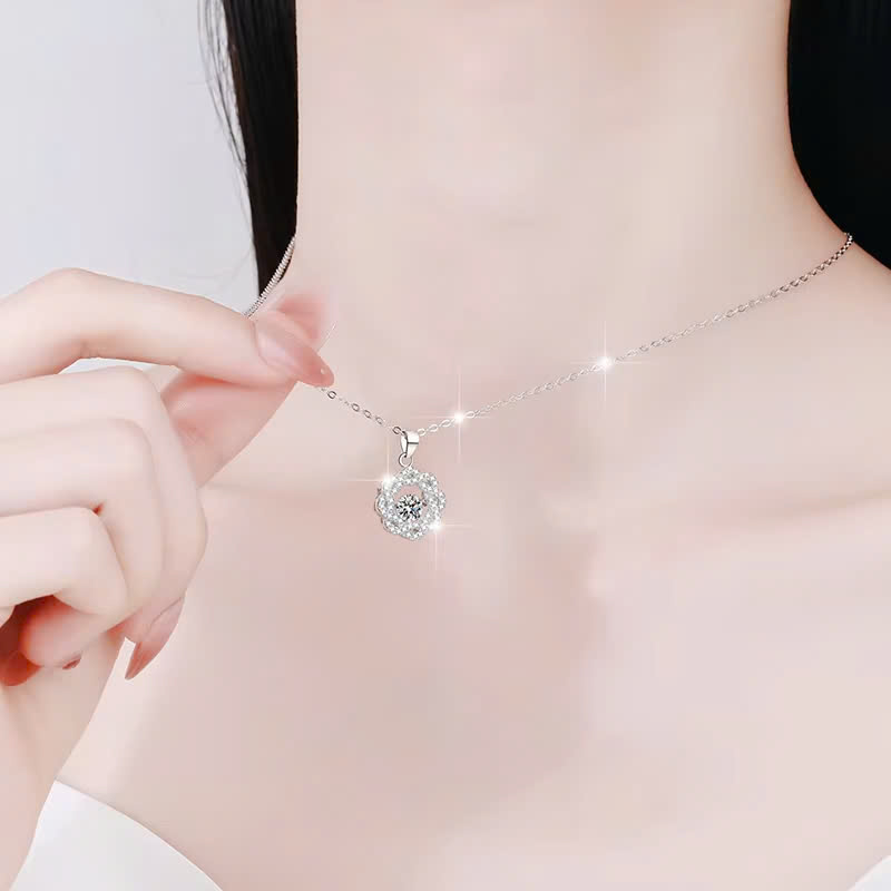 Dây Chuyền ESME ESHK017 Kim Cương Đá Moissanite Bạc 925 Xi Kim 5 lớp