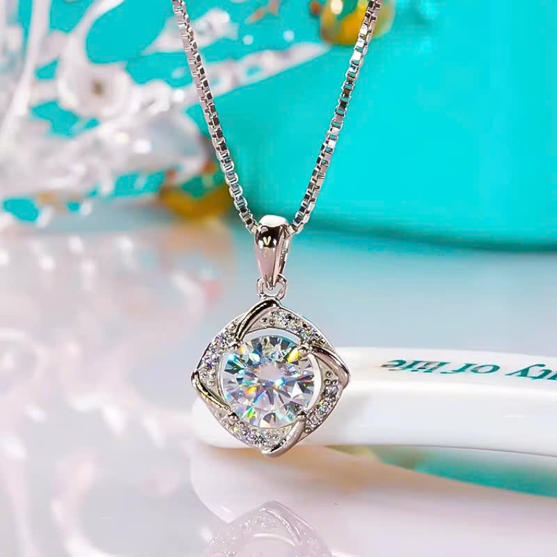Dây Chuyền ESME ESHK016 Kim Cương Đá Moissanite Bạc 925 Xi Kim 5 lớp