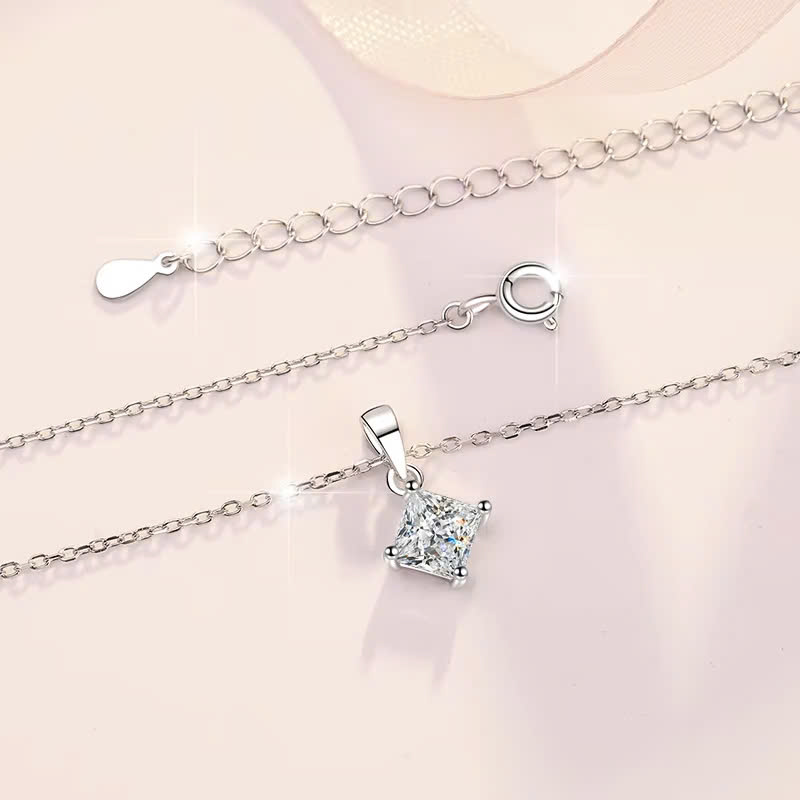 Dây Chuyền ESME ESHK018 Kim Cương Đá Moissanite Bạc 925 Xi Kim 5 lớp