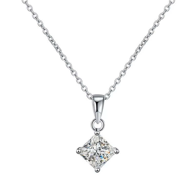 Dây Chuyền ESME ESHK018 Kim Cương Đá Moissanite Bạc 925 Xi Kim 5 lớp