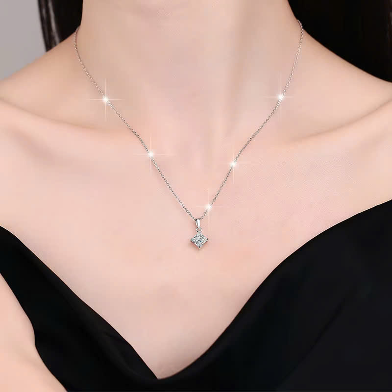Dây Chuyền ESME ESHK018 Kim Cương Đá Moissanite Bạc 925 Xi Kim 5 lớp