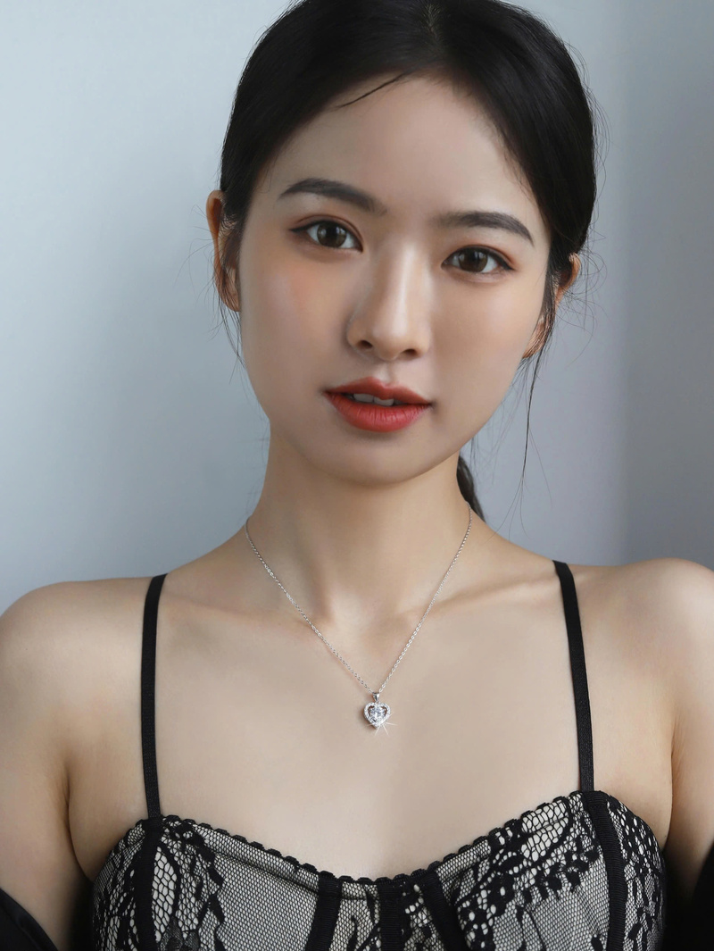 Dây Chuyền ESME ESHK014 Kim Cương Đá Moissanite Bạc 925 Xi Kim 5 lớp