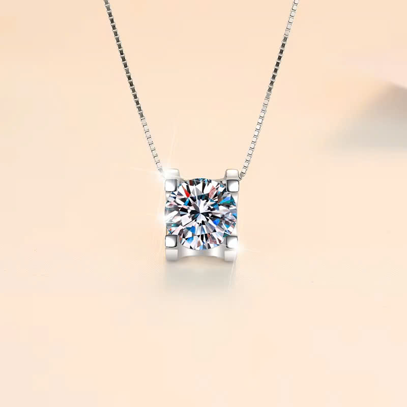 Dây Chuyền ESME ESJZ002 Kim Cương Đá Moissanite Bạc 925 Xi Kim 5 lớp