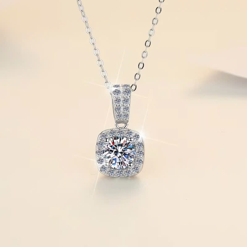 Dây Chuyền ESME ESHK004  Kim Cương Đá Moissanite Bạc 925 Xi Kim 5 lớp