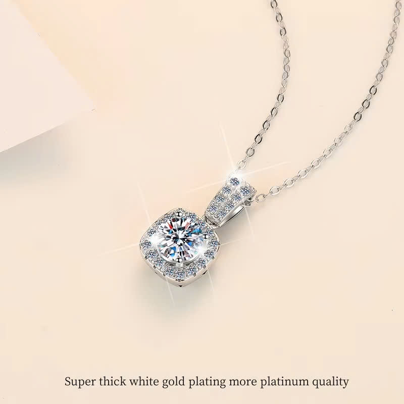 Dây Chuyền ESME ESHK004  Kim Cương Đá Moissanite Bạc 925 Xi Kim 5 lớp