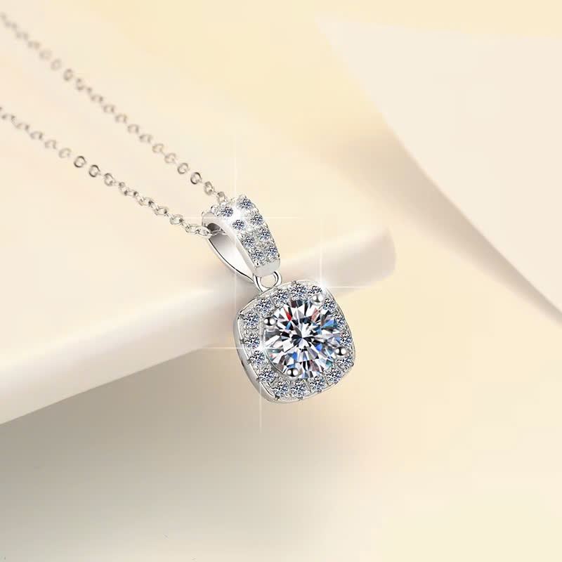 Dây Chuyền ESME ESHK004  Kim Cương Đá Moissanite Bạc 925 Xi Kim 5 lớp