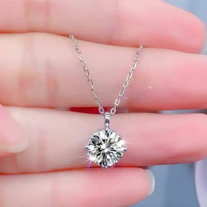 Dây Chuyền ESME ESHK006 Kim Cương Đá Moissanite Bạc 925 Xi Kim 5 lớp