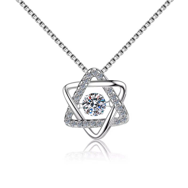 Dây Chuyền ESME ESHK025 Kim Cương Đá Moissanite Bạc 925 Xi Kim 5 lớp