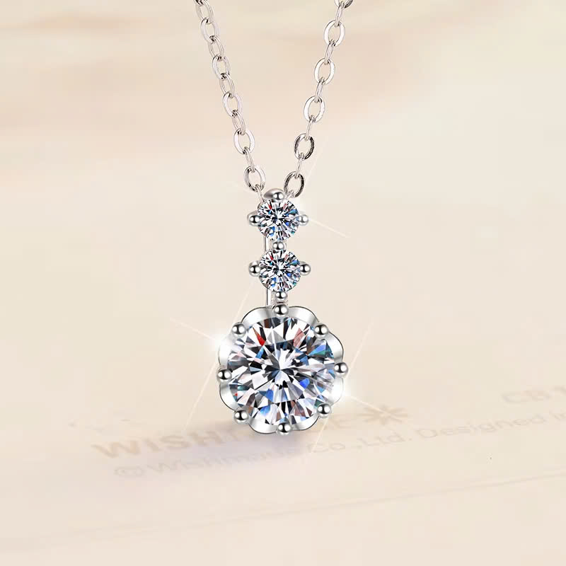 Dây Chuyền ESME ESHK009 Kim Cương Đá Moissanite Bạc 925 Xi Kim 5 lớp
