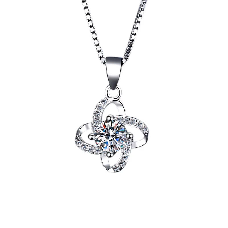 Dây Chuyền ESME ESHK031 Kim Cương Đá Moissanite Bạc 925 Xi Kim 5 lớp