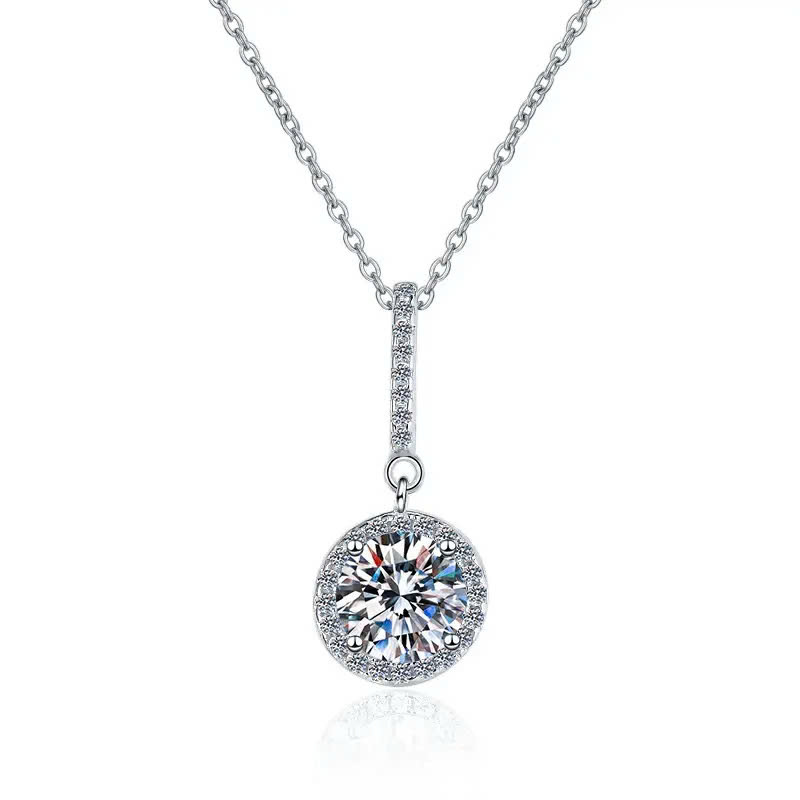 Dây Chuyền ESME ESHK003 Kim Cương Đá Moissanite Bạc 925 Xi Kim 5 lớp