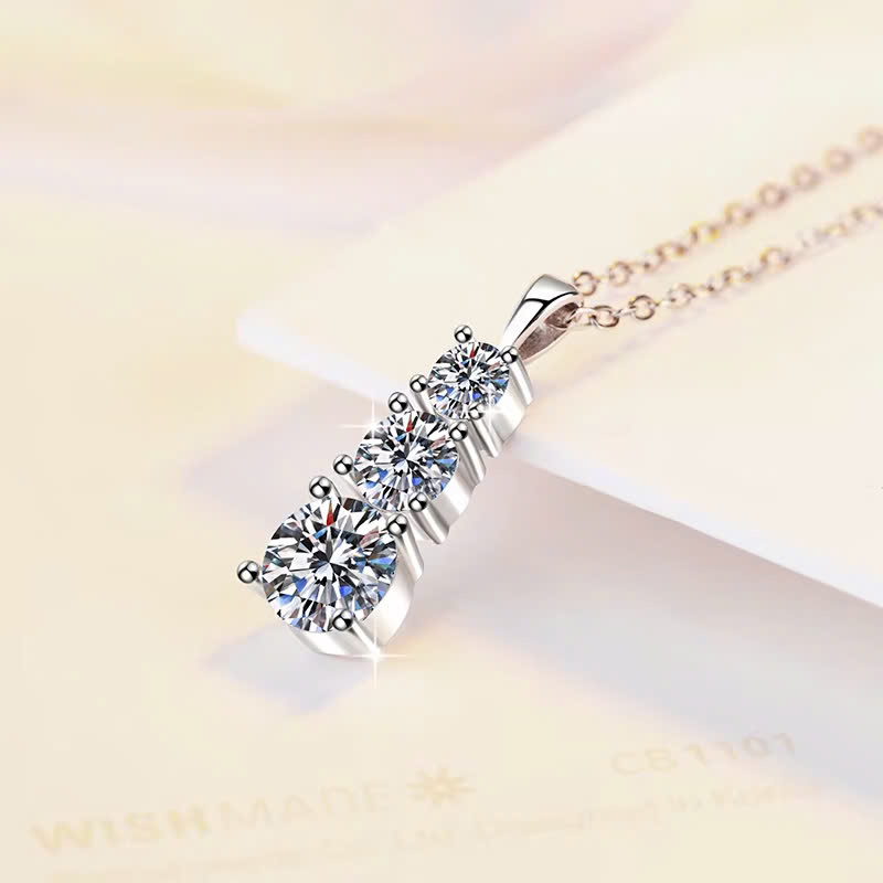 Dây Chuyền ESME ESHK073 Kim Cương Đá Moissanite Bạc 925 Xi Kim 5 lớp