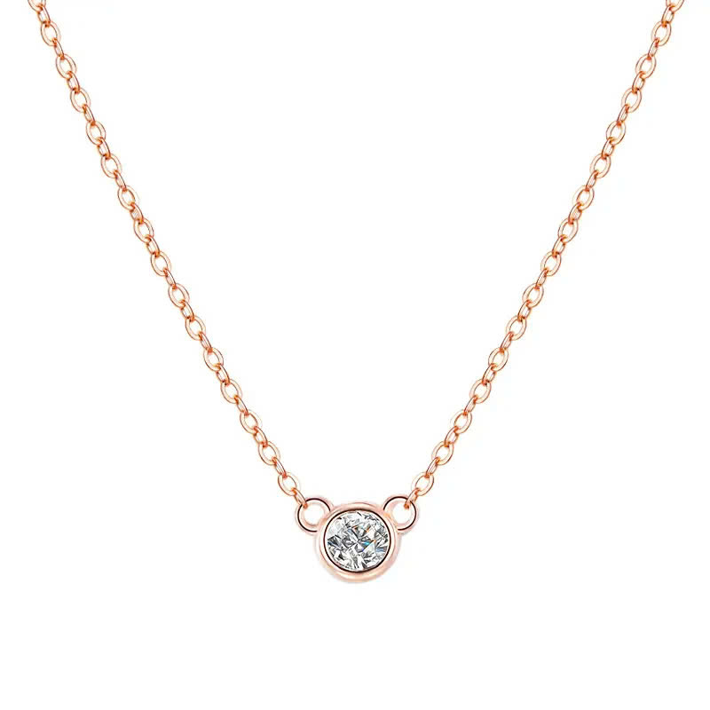 Dây Chuyền ESME ESHK050 Kim Cương Đá Moissanite Bạc 925 Xi Kim 5 lớp