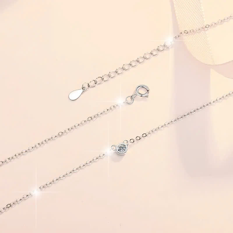 Dây Chuyền ESME ESHK050 Kim Cương Đá Moissanite Bạc 925 Xi Kim 5 lớp