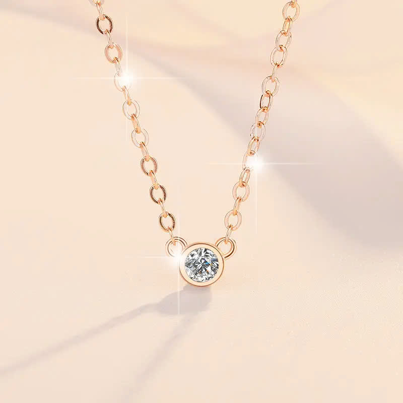 Dây Chuyền ESME ESHK050 Kim Cương Đá Moissanite Bạc 925 Xi Kim 5 lớp