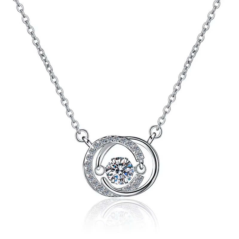 Dây Chuyền ESME ESHK083 Kim Cương Đá Moissanite Bạc 925 Xi Kim 5 lớp