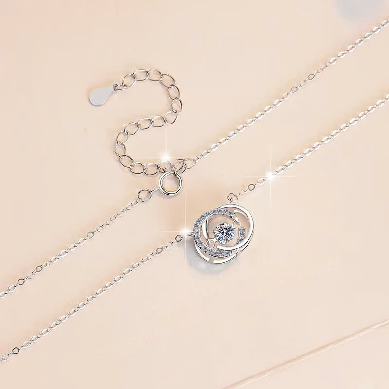 Dây Chuyền ESME ESHK083 Kim Cương Đá Moissanite Bạc 925 Xi Kim 5 lớp