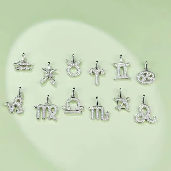 Dây Chuyền ESME ESHK0087 Sagittarius Kim Cương Đá Moissanite Bạc 925 Xi Kim 5 lớp