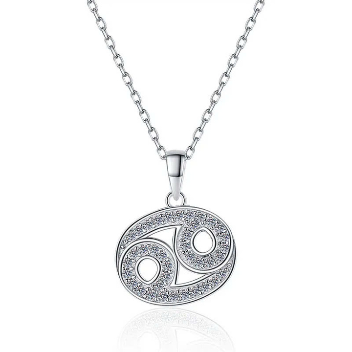 Dây Chuyền ESME ESHK0087 Cancer Kim Cương Đá Moissanite Bạc 925 Xi Kim 5 lớp