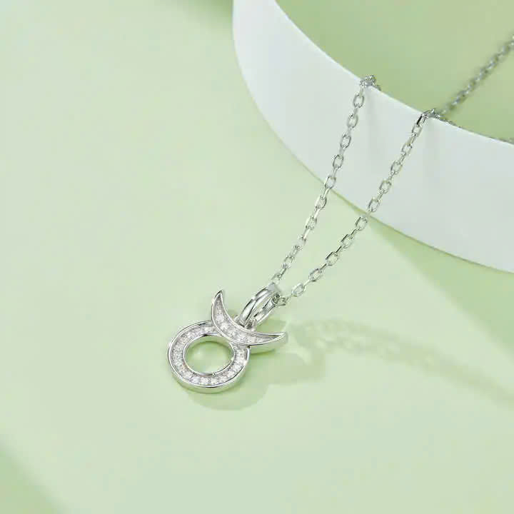 Dây Chuyền ESME ESHK0087 - Taurus Kim Cương Đá Moissanite Bạc 925 Xi Kim 5 lớp