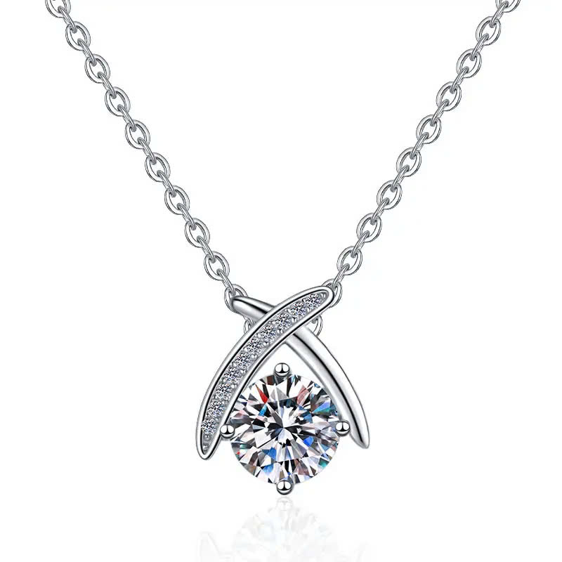 Dây Chuyền ESME ESHHK0084 Kim Cương Đá Moissanite Bạc 925 Xi Kim 5 lớp
