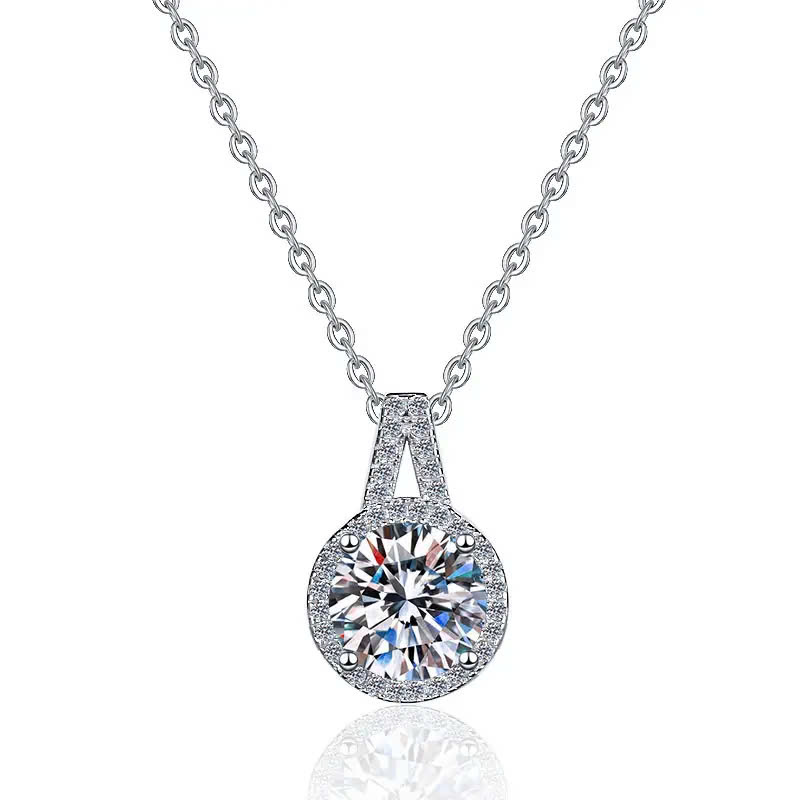 Dây Chuyền ESME ESHK0085 Kim Cương Đá Moissanite Bạc 925 Xi Kim 5 lớp