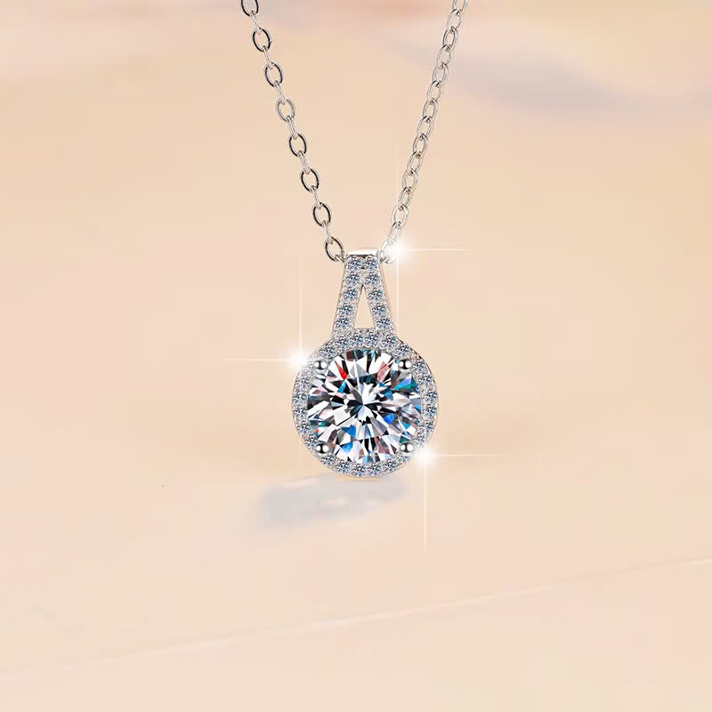 Dây Chuyền ESME ESHK0085 Kim Cương Đá Moissanite Bạc 925 Xi Kim 5 lớp