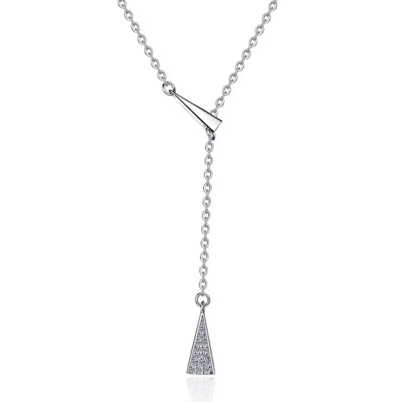 Dây Chuyền ESME ESHK086 Kim Cương Đá Moissanite Bạc 925 Xi Kim 5 lớp