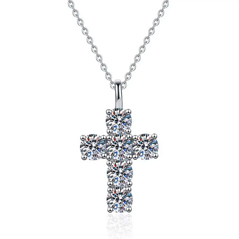 Dây Chuyền ESME ESHK0088 Kim Cương Đá Moissanite Bạc 925 Xi Kim 5 lớp