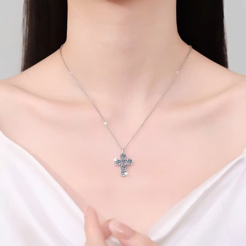 Dây Chuyền ESME ESHK0088 Kim Cương Đá Moissanite Bạc 925 Xi Kim 5 lớp