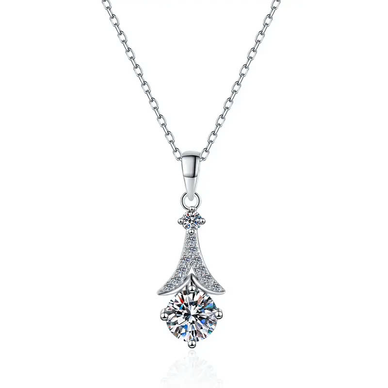 Dây Chuyền ESME ESHK0091 Kim Cương Đá Moissanite Bạc 925 Xi Kim 5 lớp