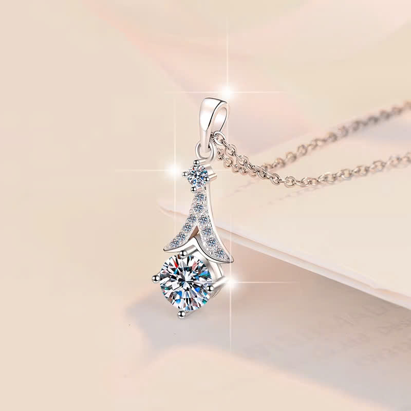 Dây Chuyền ESME ESHK0091 Kim Cương Đá Moissanite Bạc 925 Xi Kim 5 lớp